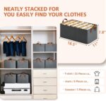 Wardrobe Organizers with Metal Frame – Fabric Storage Baskets with Handles for Clothes, Pants, and Sweaters (Grey)