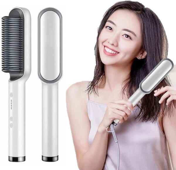 Hair Straightener Comb Brush Hair Straightening Built with Fast Heating & 5 Temp Settings & Anti-Scald Perfect for Home Hair Styler