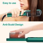 Hair Straightener Comb Brush Hair Straightening Built with Fast Heating & 5 Temp Settings & Anti-Scald Perfect for Home Hair Styler