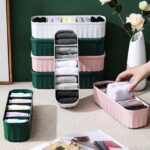 Wardrobe Storage Organizer (Pack of 4) – Multi-Compartment Drawer Dividers for Socks, Bras, Ties, and Undergarments